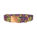 Colorful Leopard Print Dog Collar - metal rose gold