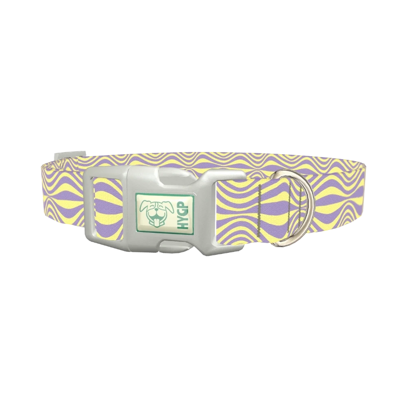 Wavy Geometric Dog Collar - plastic silver