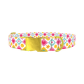 Retro Pop Heart Dog Collar - metal gold