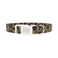 Brown Military Camouflage Dog Collar - plastic silver