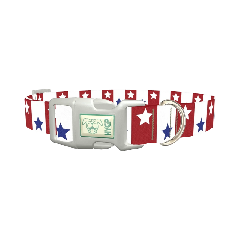 Bicolor Star Dog Collar - plastic silver