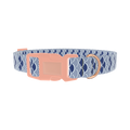 Blue Japanese Wave Dog Collar - plastic rose gold