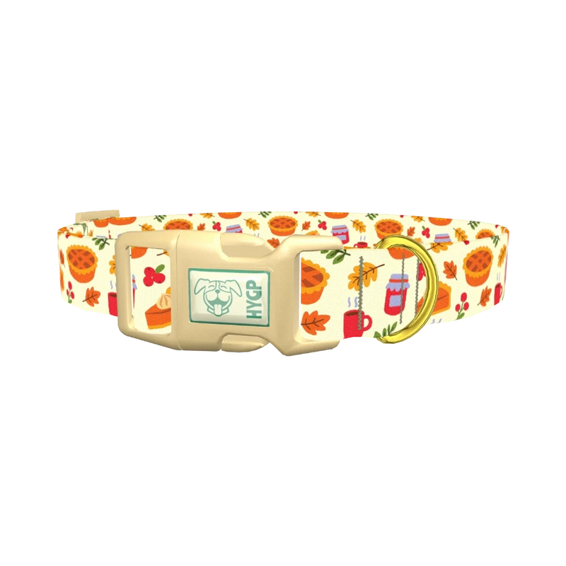 Thanksgiving Pie Dog Collar - plastic gold