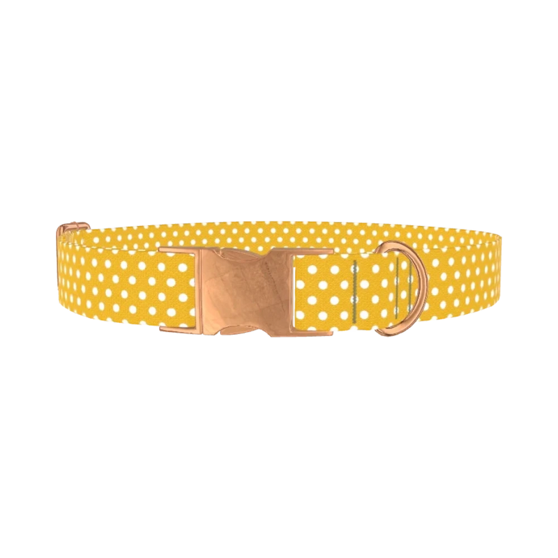 Polka Dot Dog Collar - metal rose gold