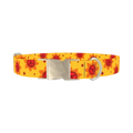 Peace Symbol Sunflower Dog Collar - metal silver