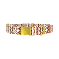 Geometric Ikat Dog Collar - metal gold