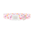 Easter Floral Dog Collar - plastic silver