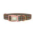 Festive Yellow Cross Dog Collar - plastic rose gold