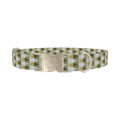 Geometric Rhombus Pattern Dog Collar - metal silver