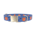 Pumpkin Cross Stitch Dog Collar - metal gold