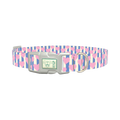 Heart Stripes Dog Collar - plastic silver