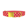 Yellow Heart Dog Collar - metal gold
