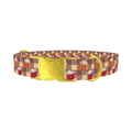 Plaid Hot Cocoa Dog Collar - metal gold
