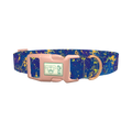 Abstract Blue Paint Dog Collar - plastic rose gold