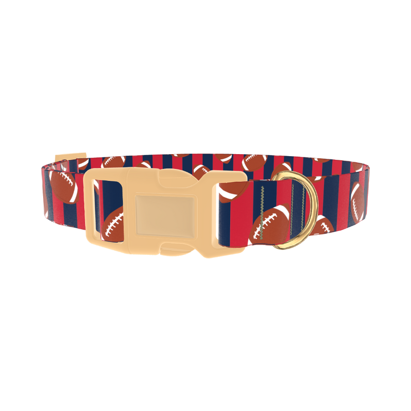 Patriotic Football Dog Collar - plastic gold