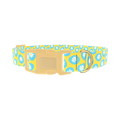 Blue Daisy Easter Egg Dog Collar - plastic gold