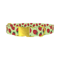 Strawberry Pattern Dog Collar - metal gold