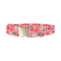 Christmas Ho Ho Pink Dog Collar - metal silver