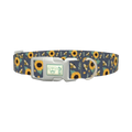 Bee Sunflower Dog Collar - plastic silver