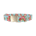 Vintage Rose Bouquet Dog Collar - metal silver