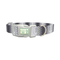 Grey Snake Scale Dog Collar - plastic silver