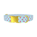 Hearts Pattern Dog Collar - metal gold