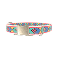 Geometric Pattern Dog Collar - metal gold