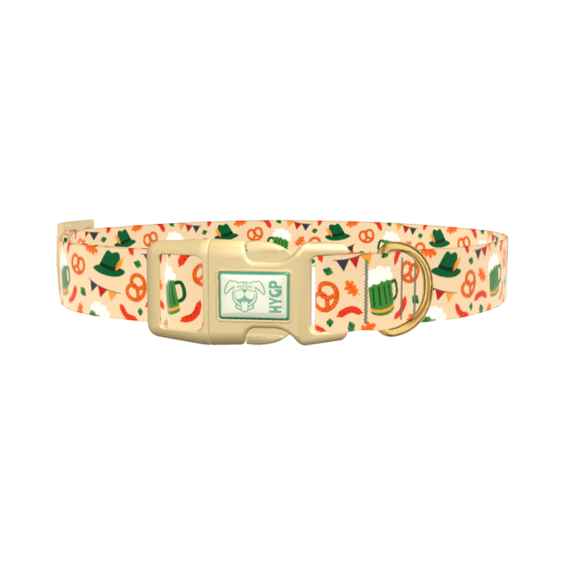 Oktoberfest Beer Dog Collar - plastic silver