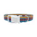 Colorful Geometric Stripe Dog Collar - plastic rose gold