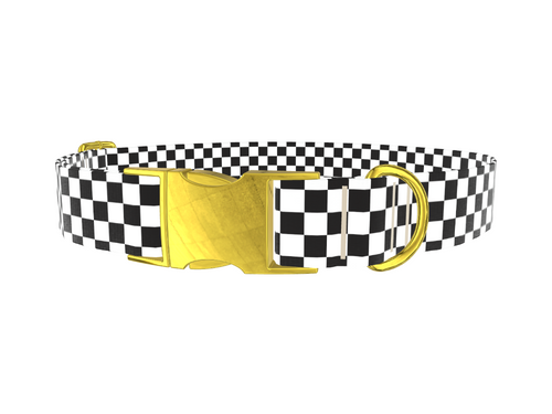 Geometric Chessboard Dog Collar