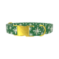 Snowflake Pattern Dog Collar - metal gold