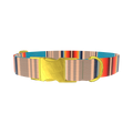 Striped Woven Dog Collar - metal rose gold