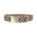 Brown Geometric Tribal Dog Collar - metal gold