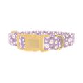 Lavender Daisy Pattern Dog Collar - plastic gold
