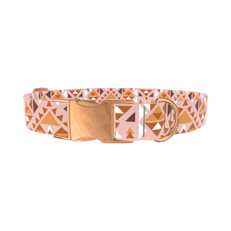 Tribal Triangle Dog Collar - metal silver