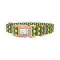 Mardi Gras Rhombus Dog Collar - plastic rose gold