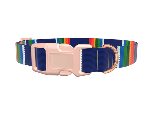 Woven Rainbow Stripe Dog Collar