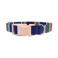 Woven Rainbow Stripe Dog Collar - plastic gold
