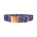 Groovy Wave Dog Collar - metal rose gold