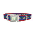 Geometric Rhombus Dog Collar - plastic silver