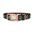 Rainbow Peace Dog Collar - plastic rose gold