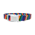 Geometric Rainbow Dog Collar - plastic rose gold
