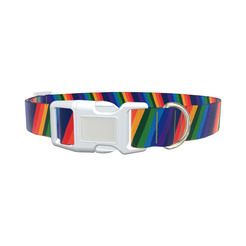 Geometric Rainbow Dog Collar - plastic rose gold