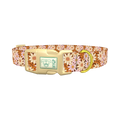 Retro Floral Dog Collar - plastic gold