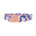 Blue Hydrangea Pattern Dog Collar - plastic rose gold