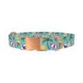 Tropical Beach Dog Collar - metal rose gold
