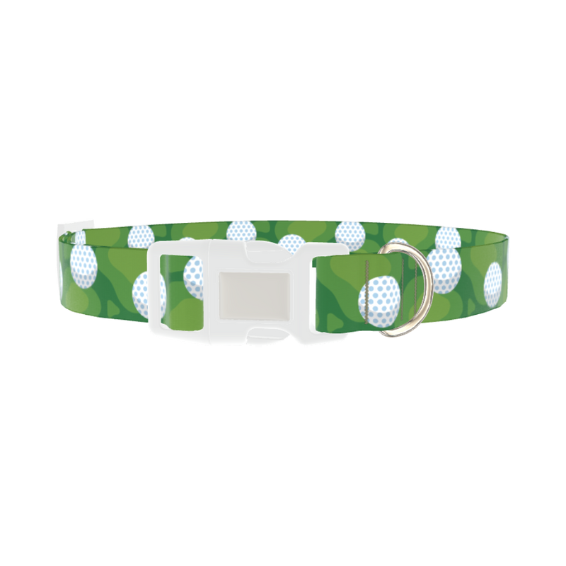 Golf Course Dog Collar - plastic silver