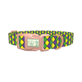 Mardi Gras Rhombus Dog Collar - plastic rose gold