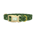Green Forest Camo Dog Collar - plastic gold