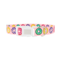 Colorful Donut Pattern Dog Collar - plastic silver